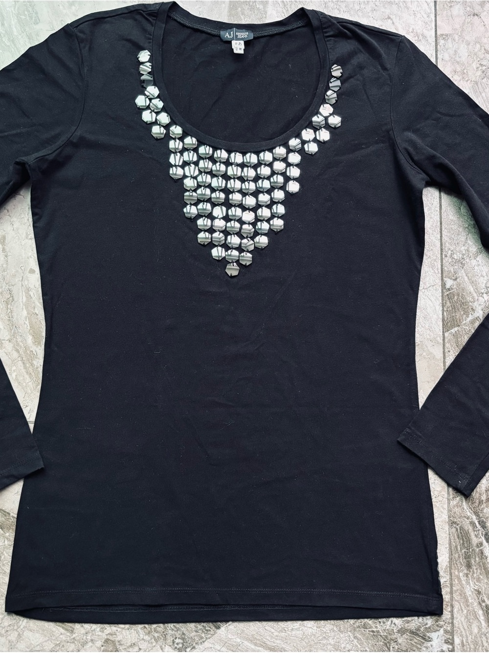 Armani Jeans Black Long-Sleeve Tee